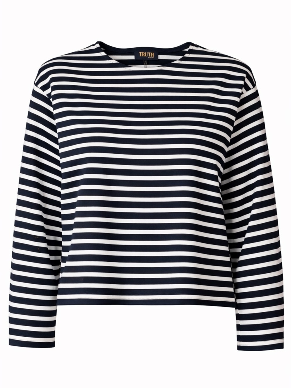 TRUTH by Republic Women Black White Stripe Top Long Sleeve Size Medium